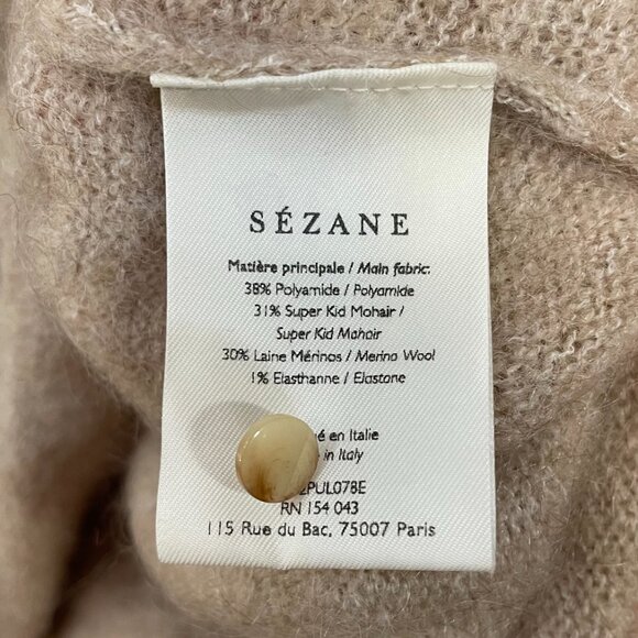 EUC Sézane Louise Puff Sleeve Mohair Wool Sweater Beige XS - Picture 9 of 10